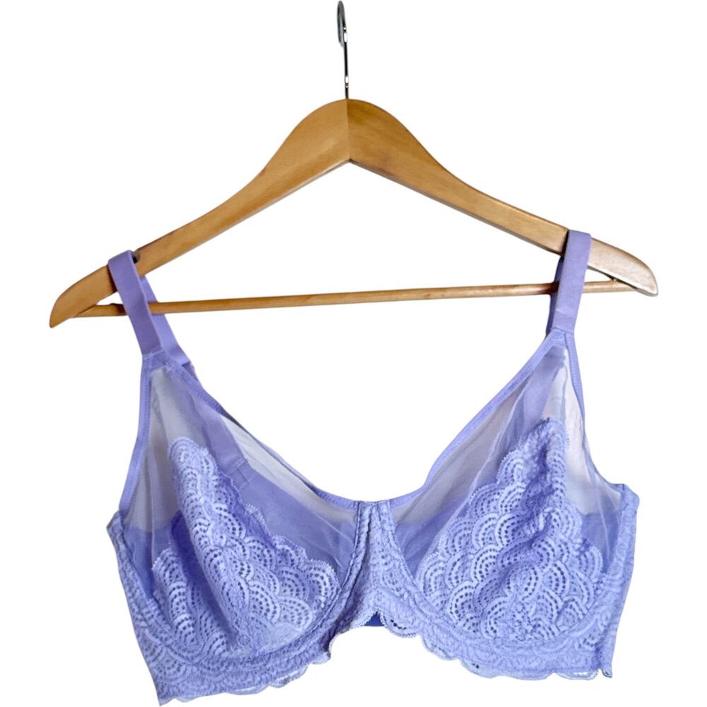 HSIA Lavender Mermaid Scales Lace Underwire Bra Full Coverage Size 34G NWT - Picture 2 of 7